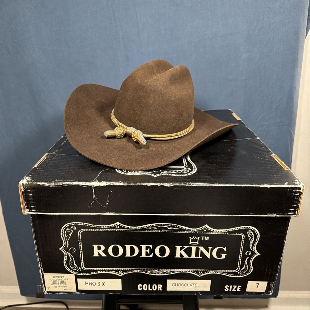 PRO 5X RODEO KING COWBOY HAT Chocolate SIZE 7